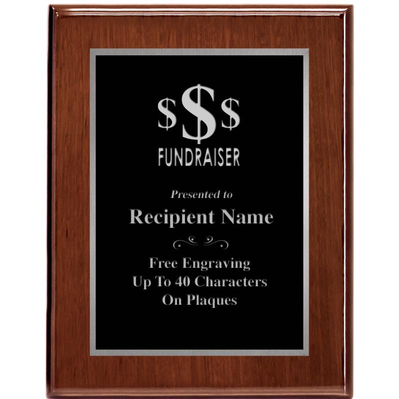 7X9 GLOSSED WALNUT PLAQUE SV