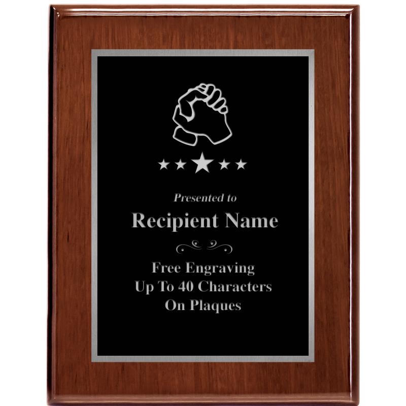 7X9 GLOSSED WALNUT PLAQUE SV