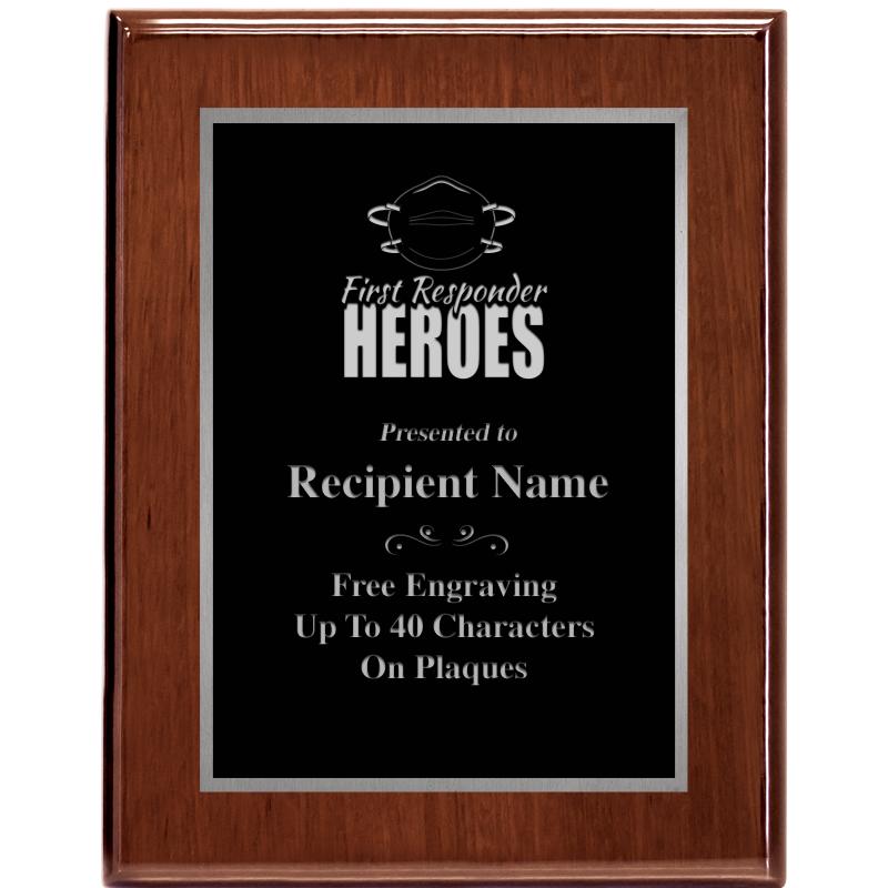 7X9 GLOSSED WALNUT PLAQUE SV