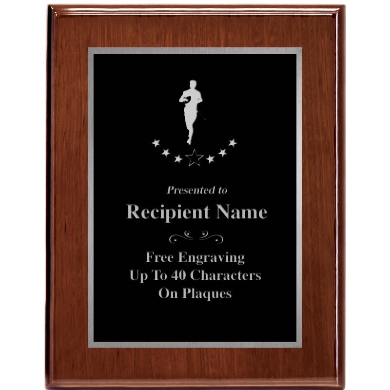 7X9 GLOSSED WALNUT PLAQUE SV