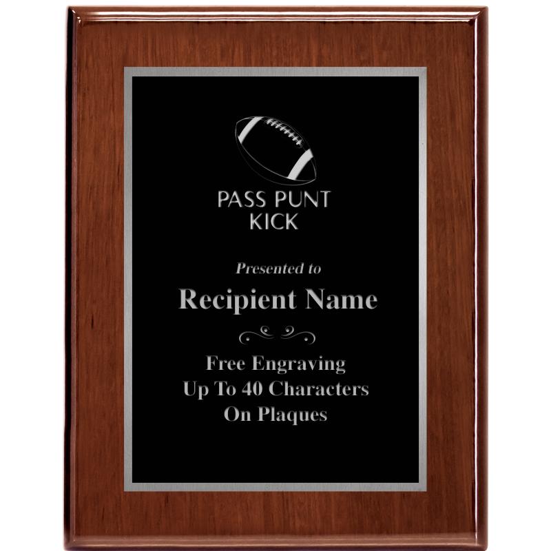 7X9 GLOSSED WALNUT PLAQUE SV