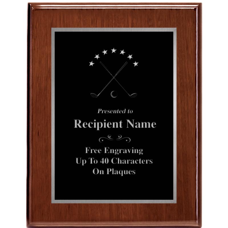 7X9 GLOSSED WALNUT PLAQUE SV