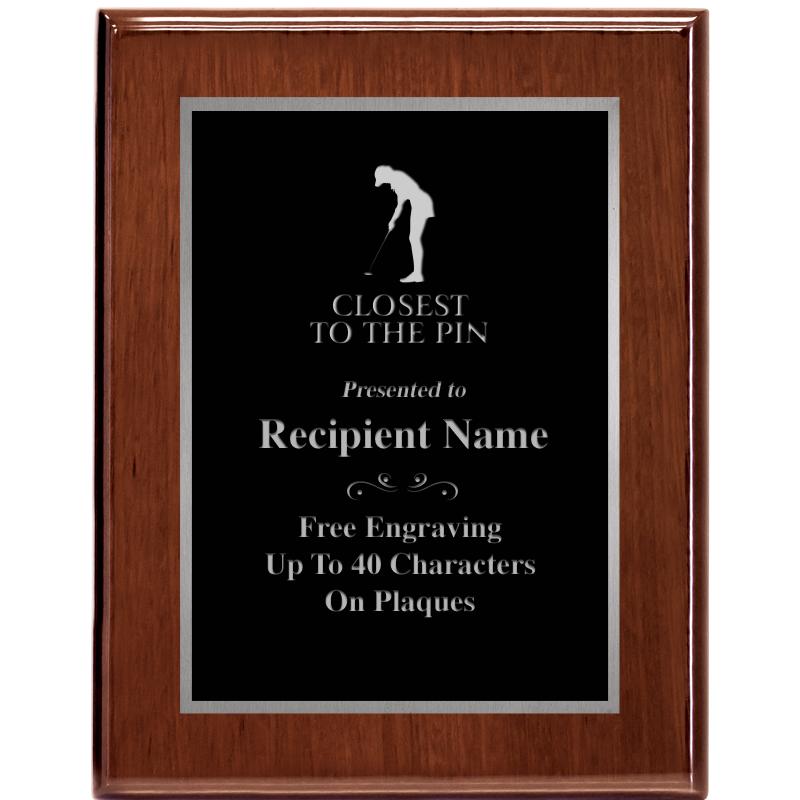 7X9 GLOSSED WALNUT PLAQUE SV
