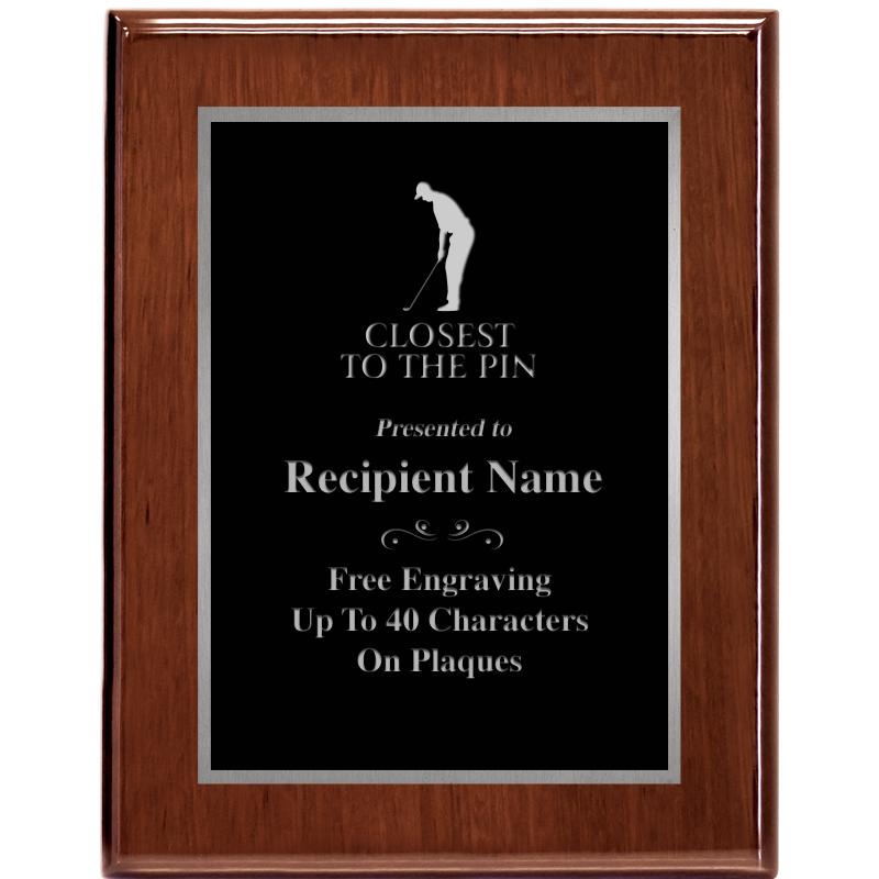7X9 GLOSSED WALNUT PLAQUE SV