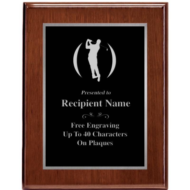 7X9 GLOSSED WALNUT PLAQUE SV