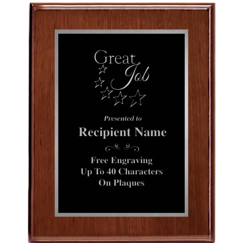 7X9 GLOSSED WALNUT PLAQUE SV
