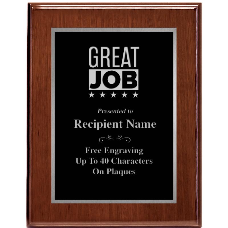 7X9 GLOSSED WALNUT PLAQUE SV
