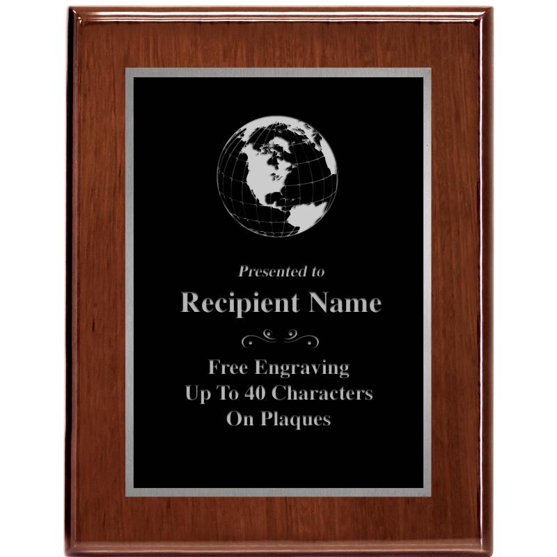 7X9 GLOSSED WALNUT PLAQUE SV