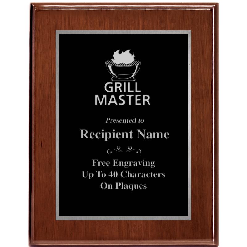 7X9 GLOSSED WALNUT PLAQUE SV