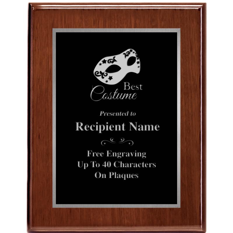 7X9 GLOSSED WALNUT PLAQUE SV