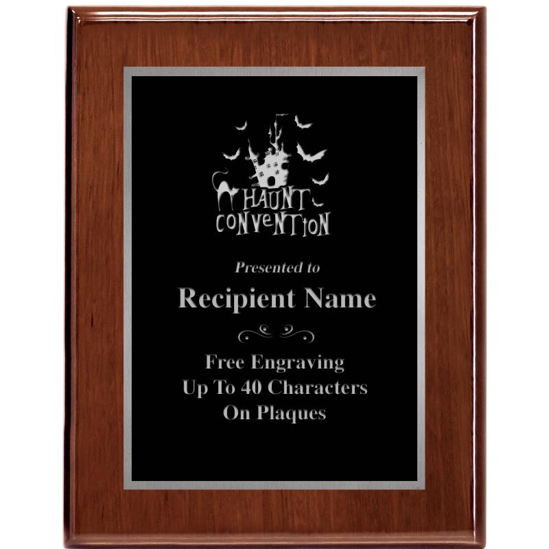 7X9 GLOSSED WALNUT PLAQUE SV