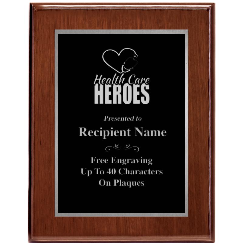 7X9 GLOSSED WALNUT PLAQUE SV