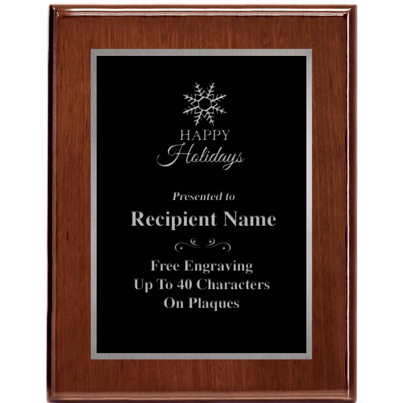 7X9 GLOSSED WALNUT PLAQUE SV