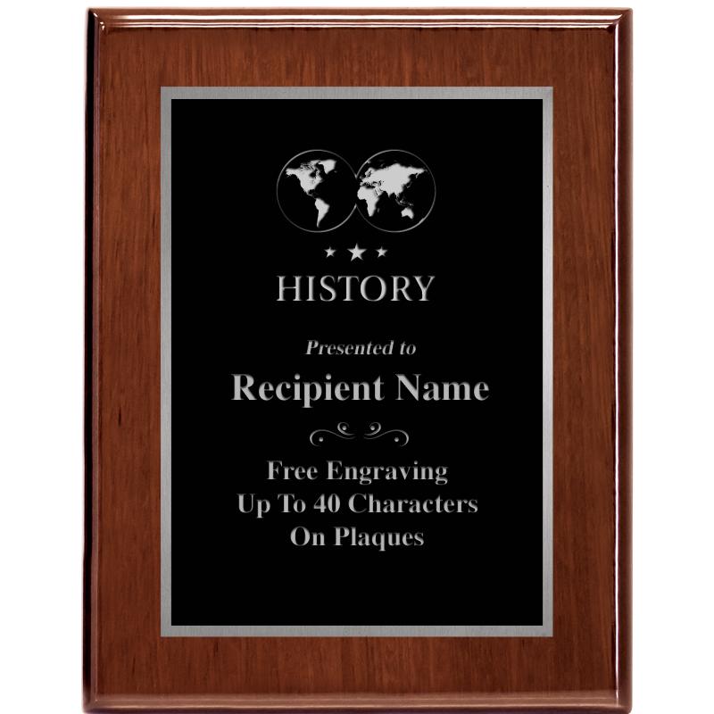 7X9 GLOSSED WALNUT PLAQUE SV