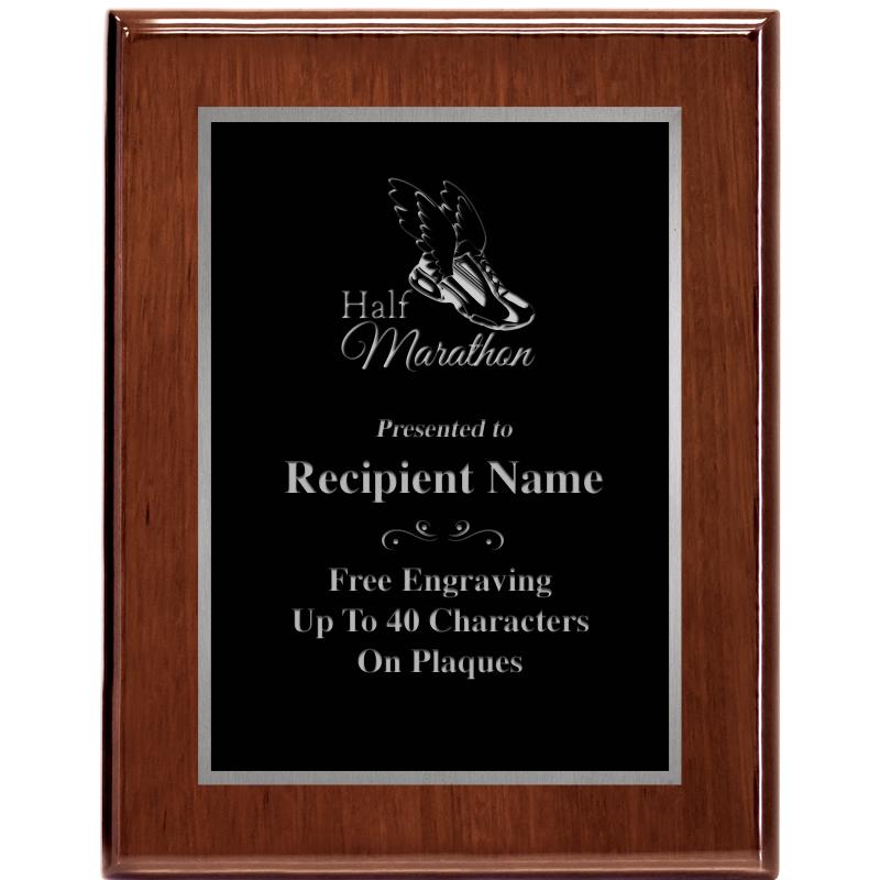 7X9 GLOSSED WALNUT PLAQUE SV