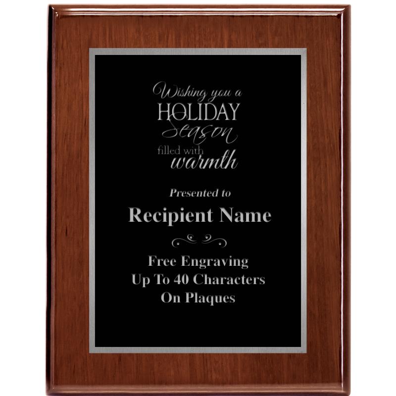 7X9 GLOSSED WALNUT PLAQUE SV