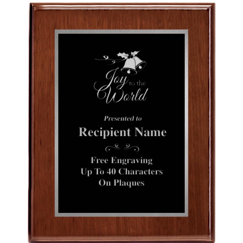 7X9 GLOSSED WALNUT PLAQUE SV