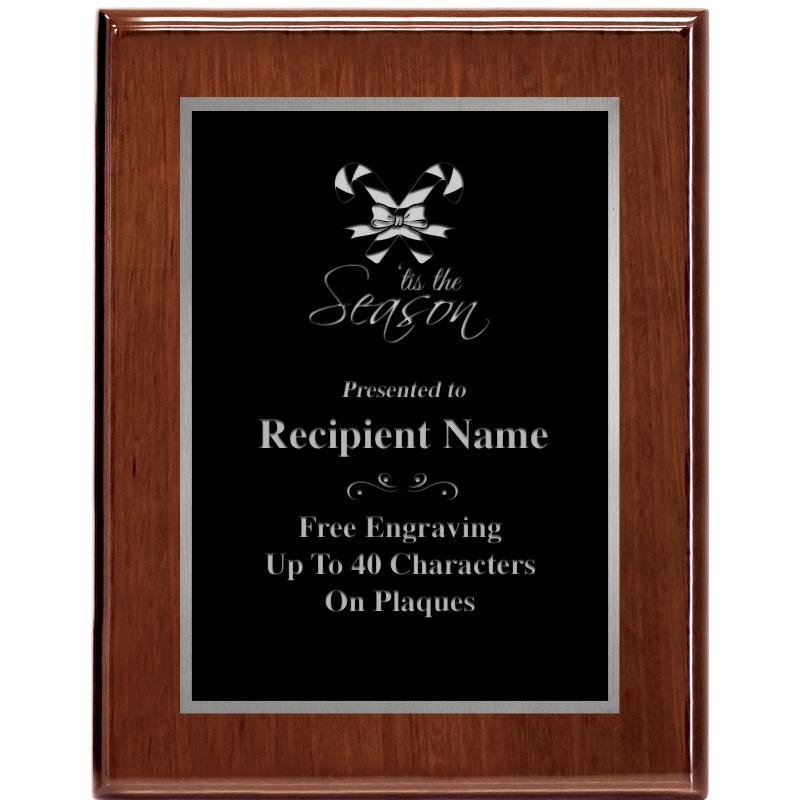 7X9 GLOSSED WALNUT PLAQUE SV
