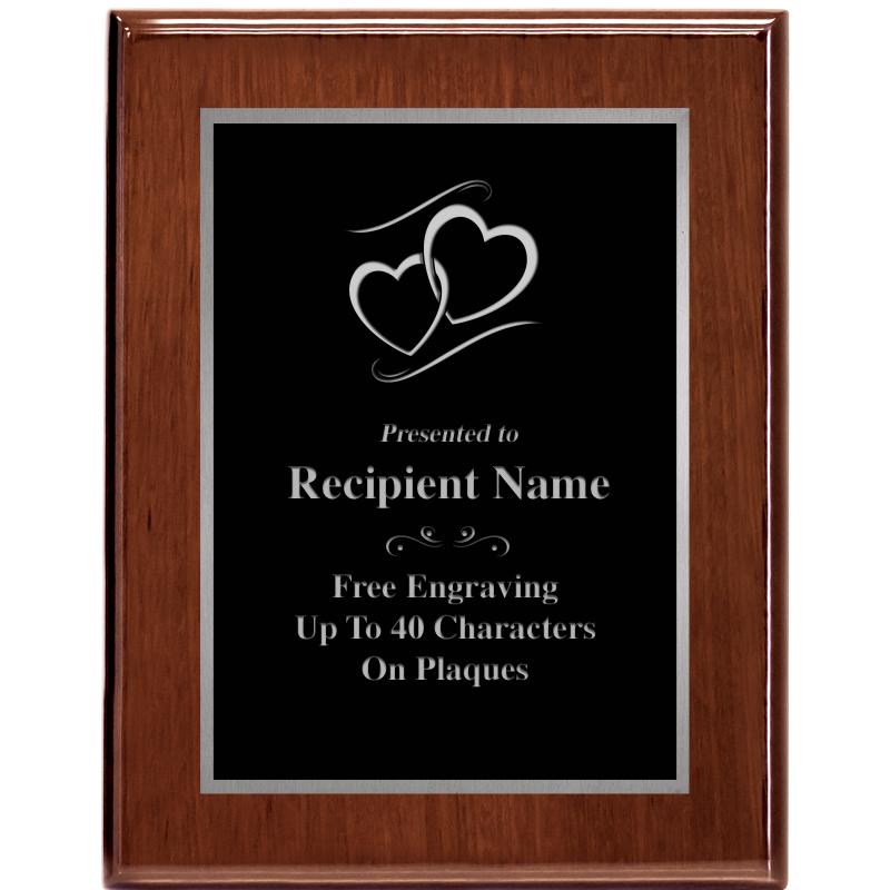 7X9 GLOSSED WALNUT PLAQUE SV
