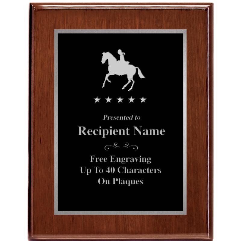 7X9 GLOSSED WALNUT PLAQUE SV