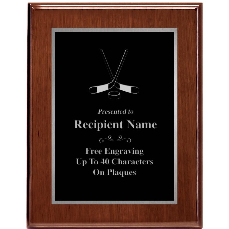 7X9 GLOSSED WALNUT PLAQUE SV
