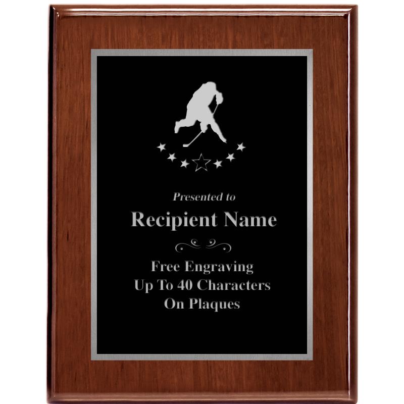 7X9 GLOSSED WALNUT PLAQUE SV