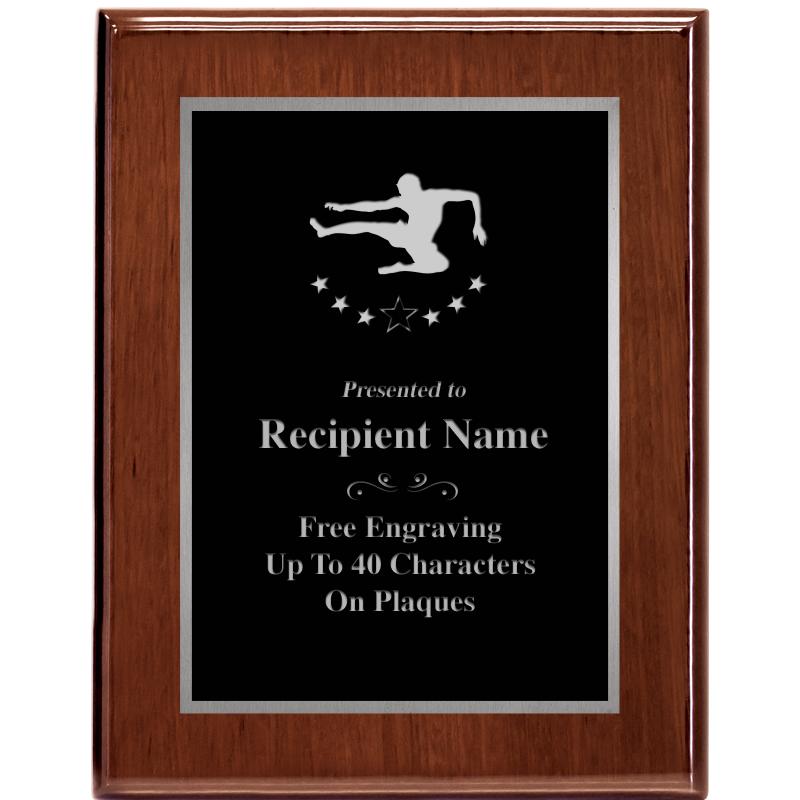 7X9 GLOSSED WALNUT PLAQUE SV