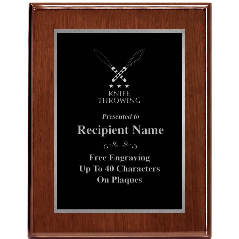 7X9 GLOSSED WALNUT PLAQUE SV