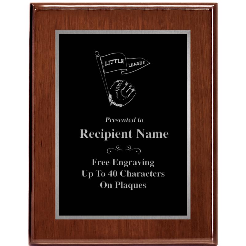 7X9 GLOSSED WALNUT PLAQUE SV
