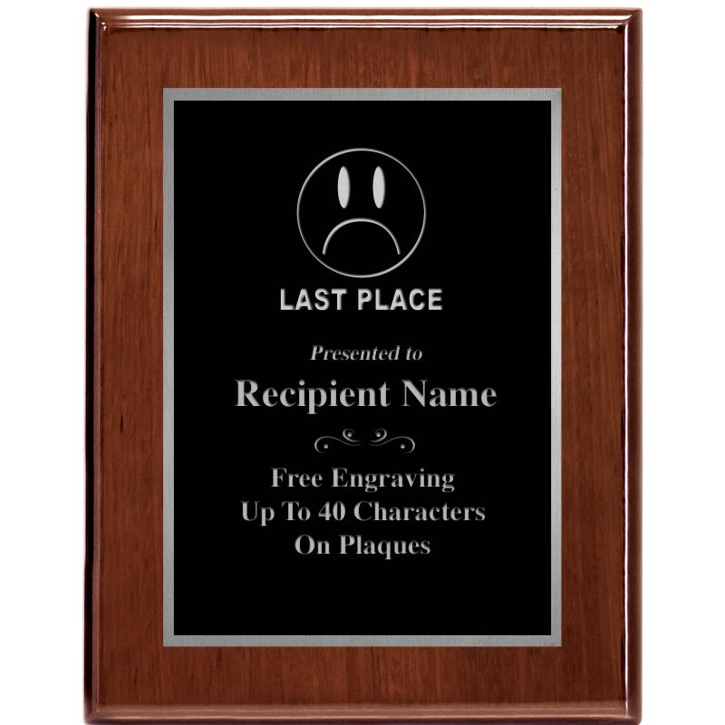 7X9 GLOSSED WALNUT PLAQUE SV