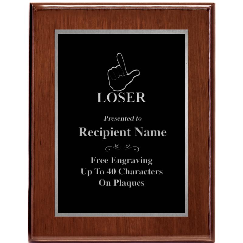 7X9 GLOSSED WALNUT PLAQUE SV