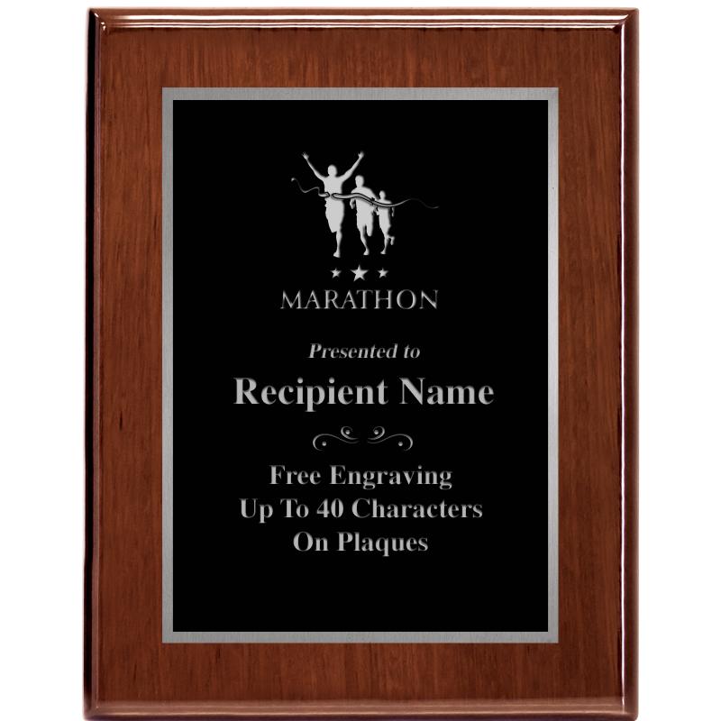 7X9 GLOSSED WALNUT PLAQUE SV