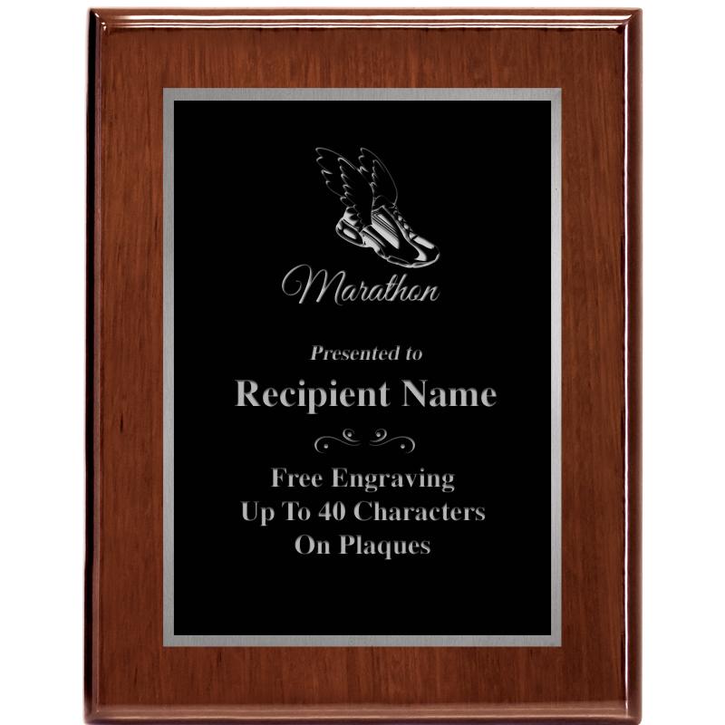 7X9 GLOSSED WALNUT PLAQUE SV