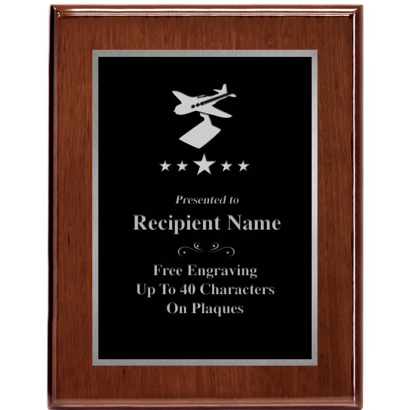 7X9 GLOSSED WALNUT PLAQUE SV