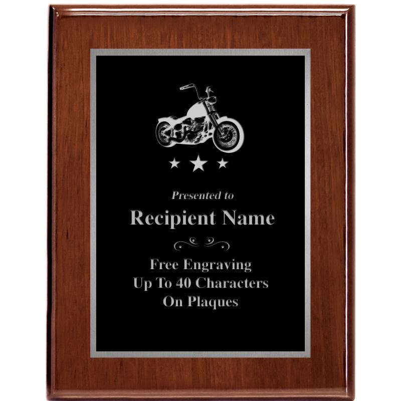 7X9 GLOSSED WALNUT PLAQUE SV