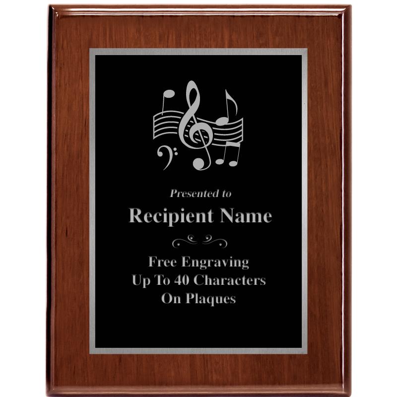 7X9 GLOSSED WALNUT PLAQUE SV