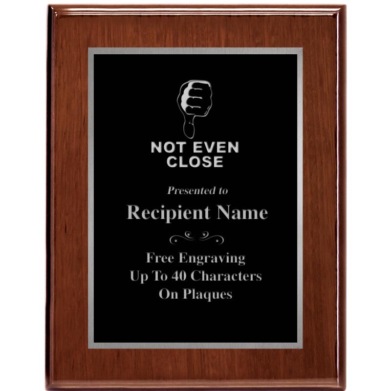 7X9 GLOSSED WALNUT PLAQUE SV