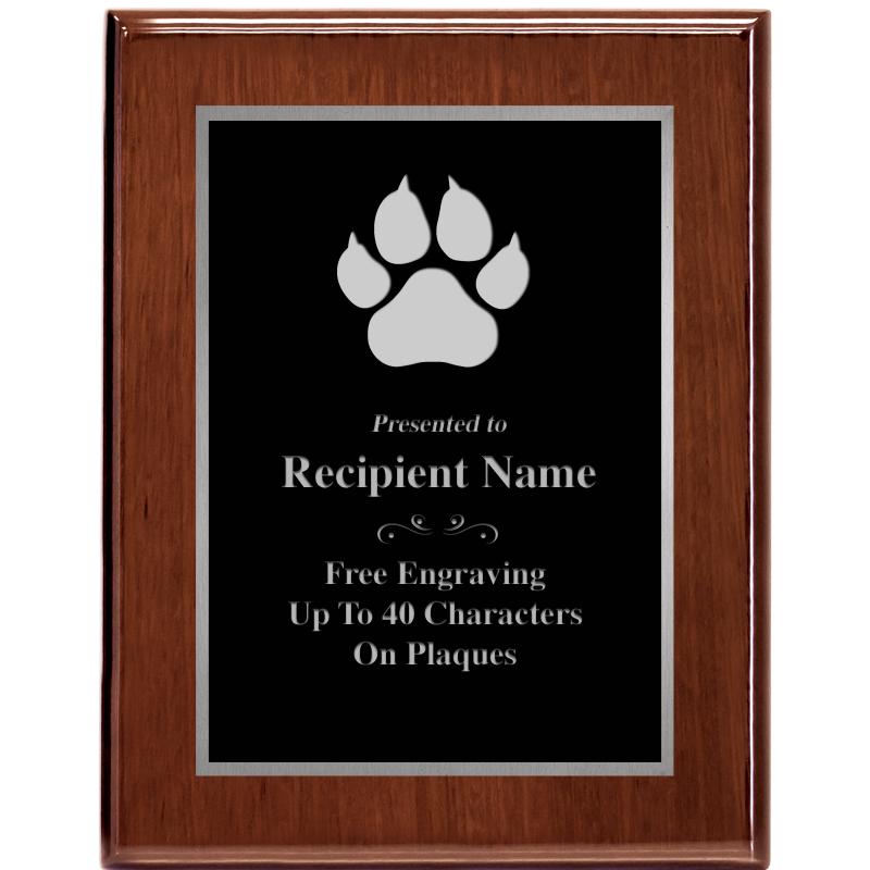 7X9 GLOSSED WALNUT PLAQUE SV