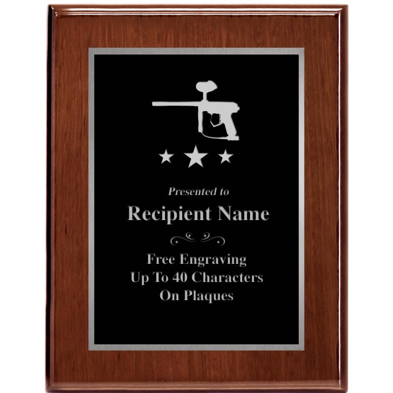 7X9 GLOSSED WALNUT PLAQUE SV