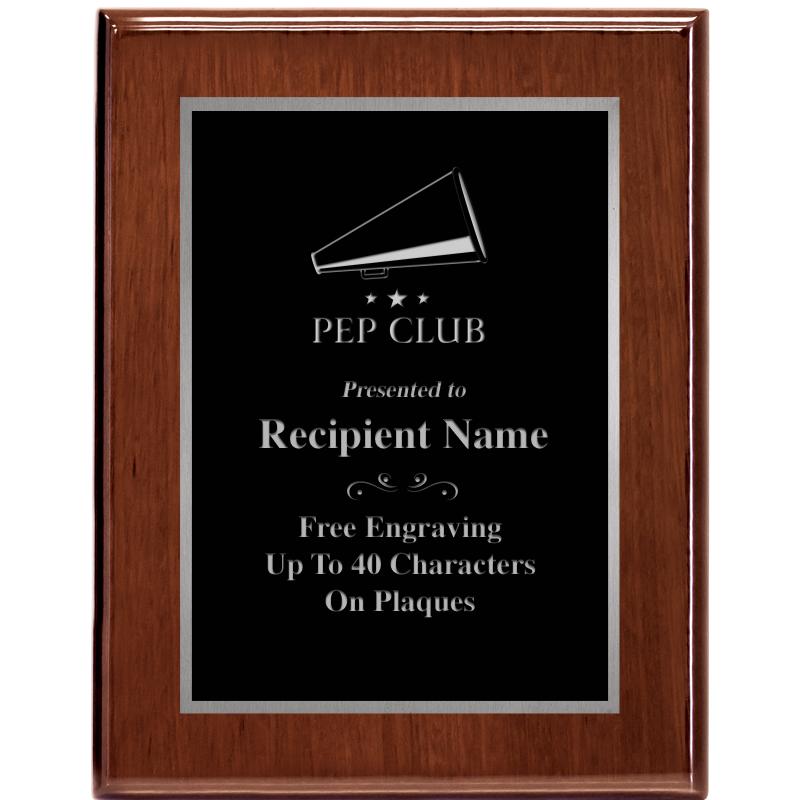 7X9 GLOSSED WALNUT PLAQUE SV