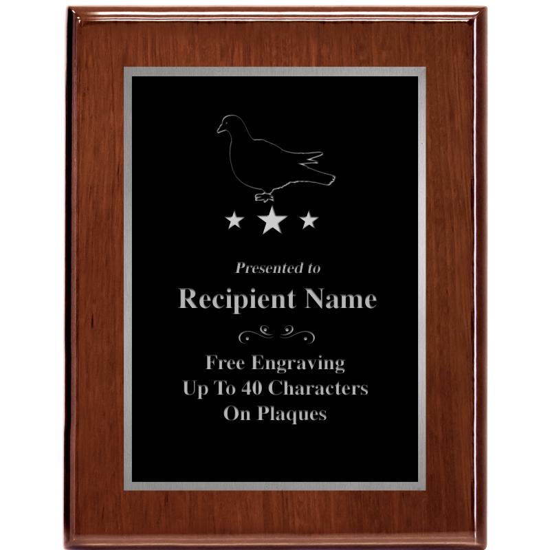 7X9 GLOSSED WALNUT PLAQUE SV