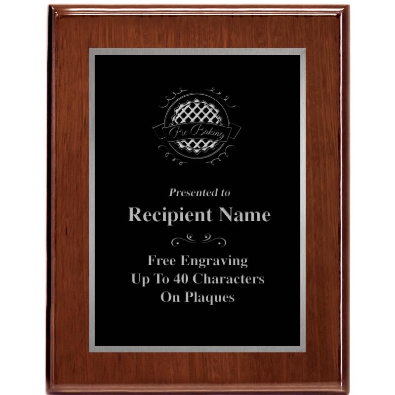 7X9 GLOSSED WALNUT PLAQUE SV