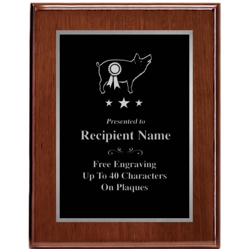 7X9 GLOSSED WALNUT PLAQUE SV