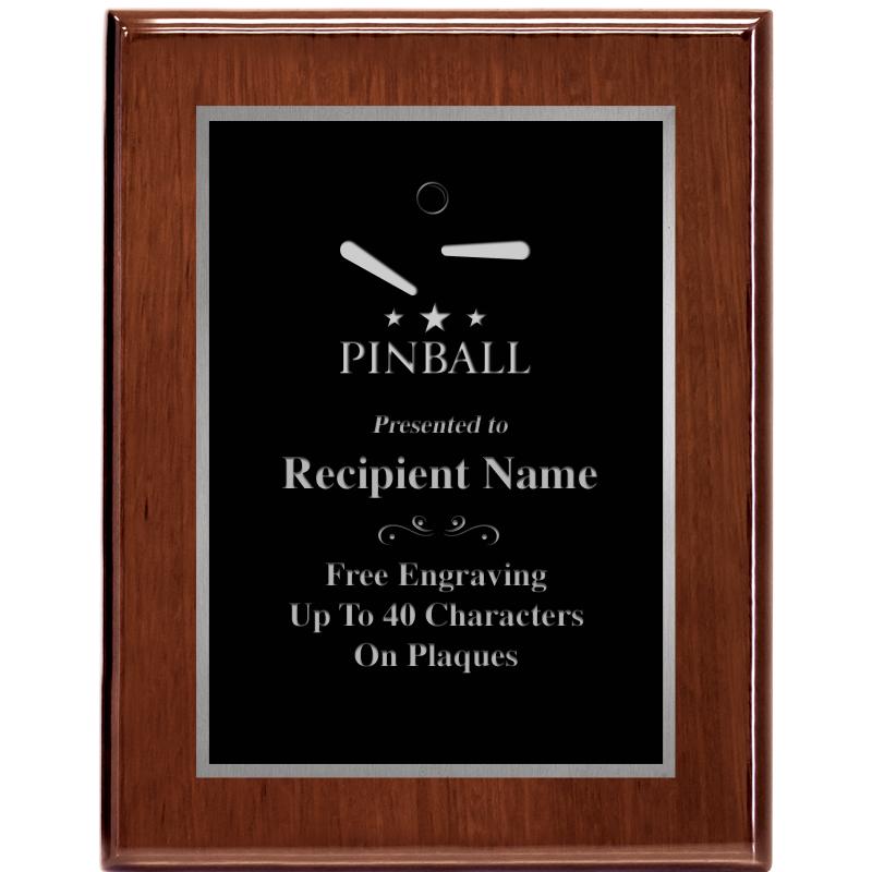 7X9 GLOSSED WALNUT PLAQUE SV