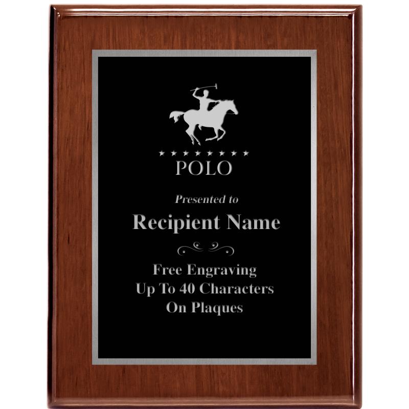 7X9 GLOSSED WALNUT PLAQUE SV