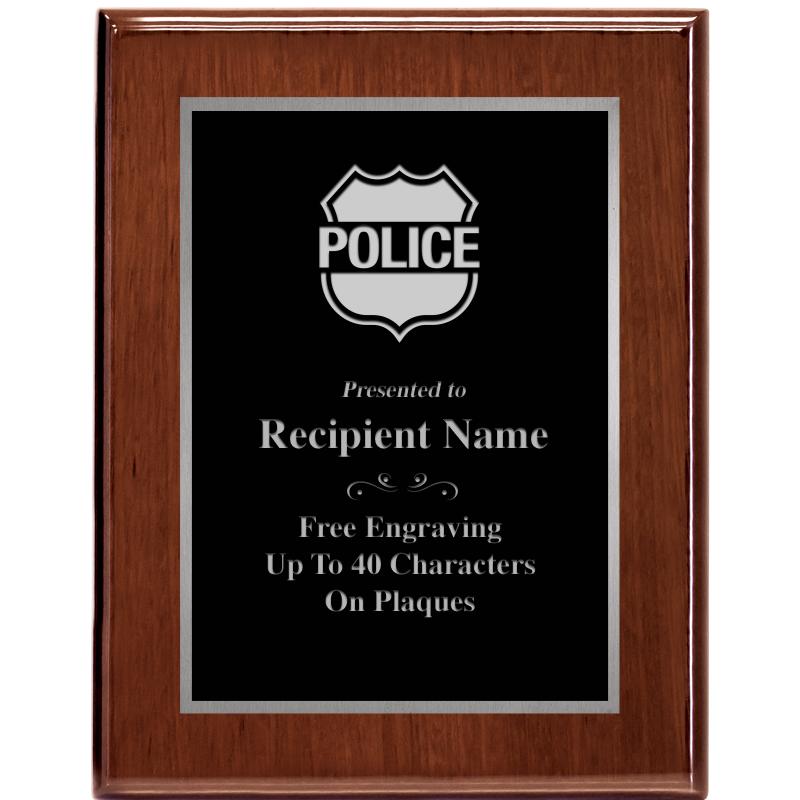 7X9 GLOSSED WALNUT PLAQUE SV