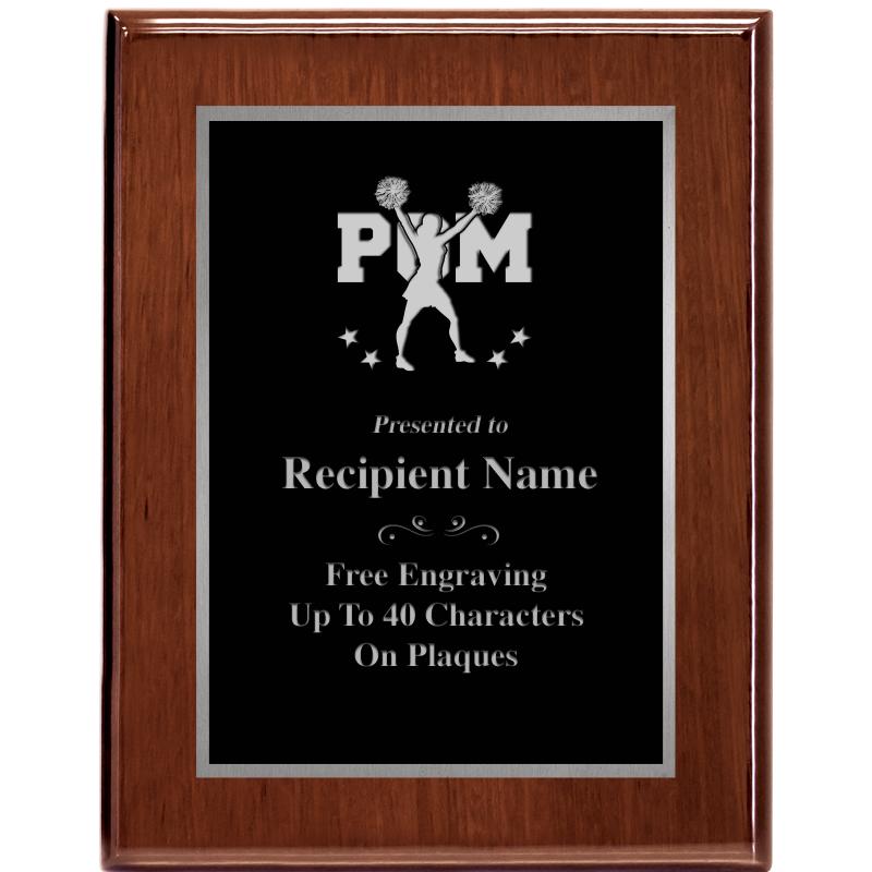 7X9 GLOSSED WALNUT PLAQUE SV