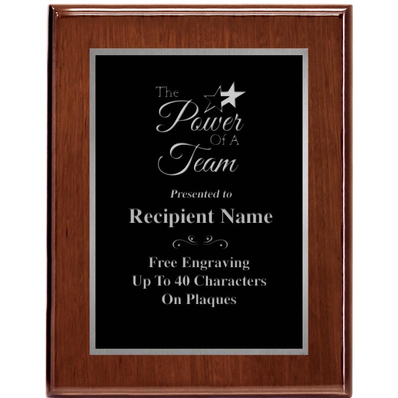 7X9 GLOSSED WALNUT PLAQUE SV