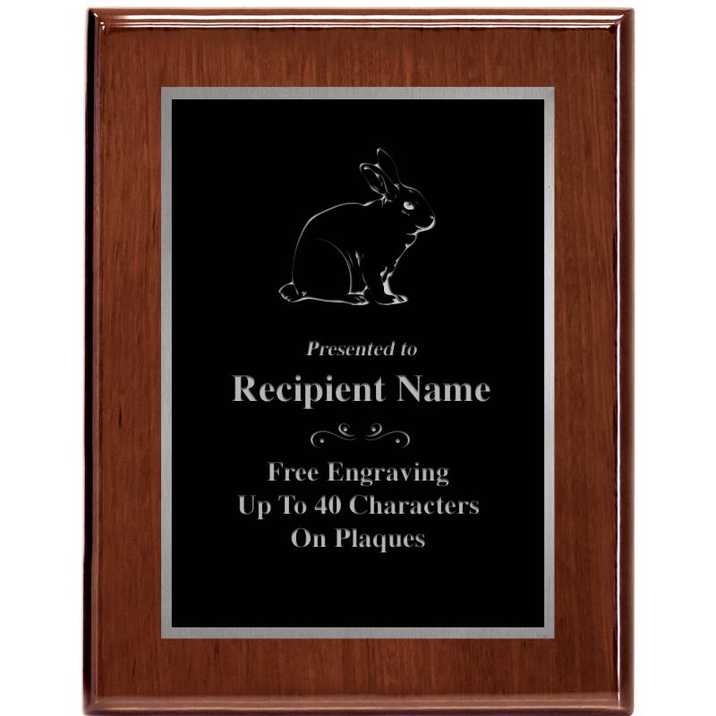 7X9 GLOSSED WALNUT PLAQUE SV