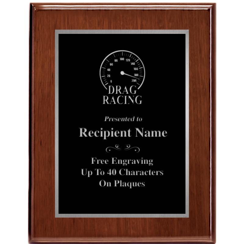 7X9 GLOSSED WALNUT PLAQUE SV